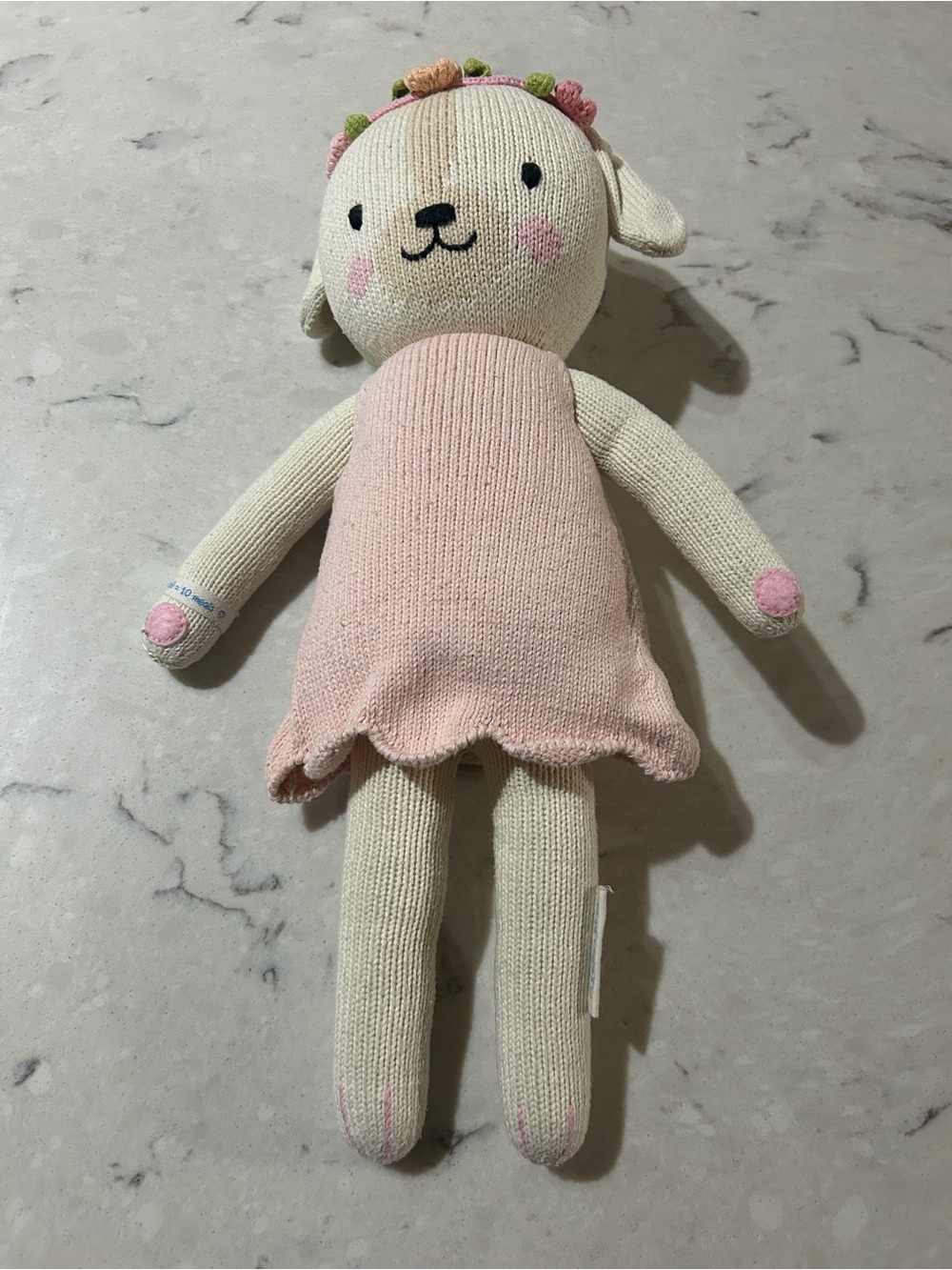Cuddle + Kind Lucy The Lamb Hand Knit Cotton Doll Regular 20” Heirloom Plush